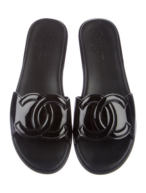 chanel cc black sandals|chanel heeled sandals.